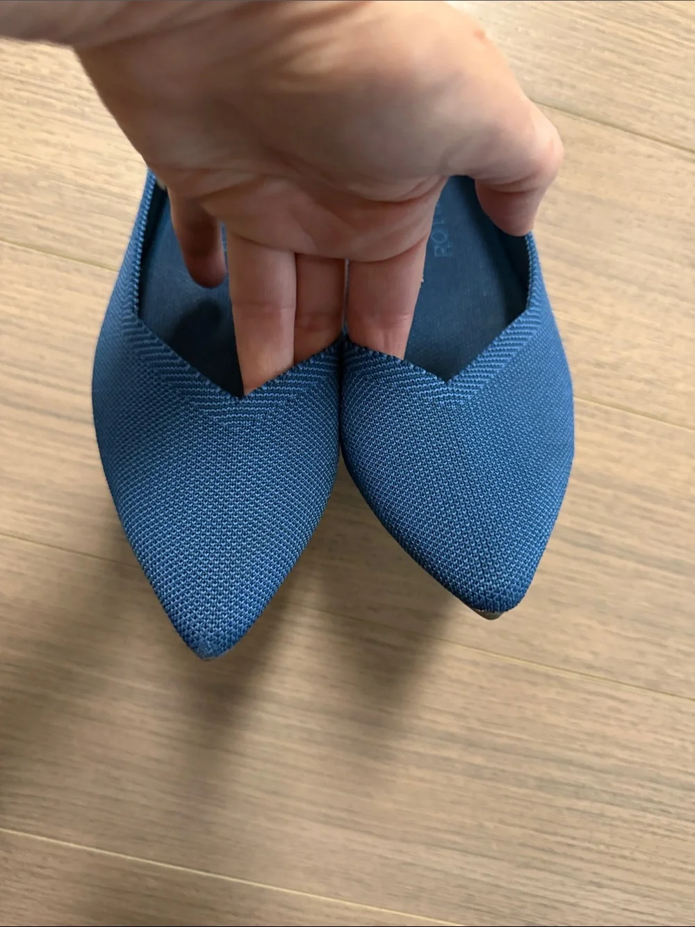 Rothy's Pointed Toe Flats in Deep Blue